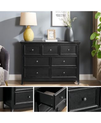 Spacious 7 Drawer Dresser Modern Cabinet with Wide Slides for Living Room Bedroom Organization