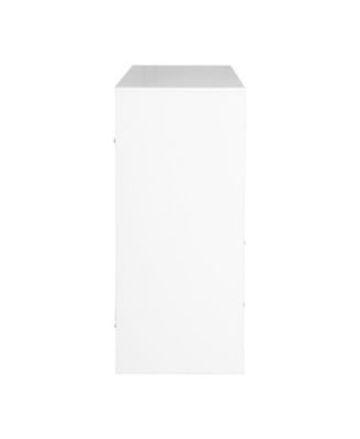 Modern 4 Drawer Dresser MDF Cabinet with Wheels for Bedroom Living Room Entryway