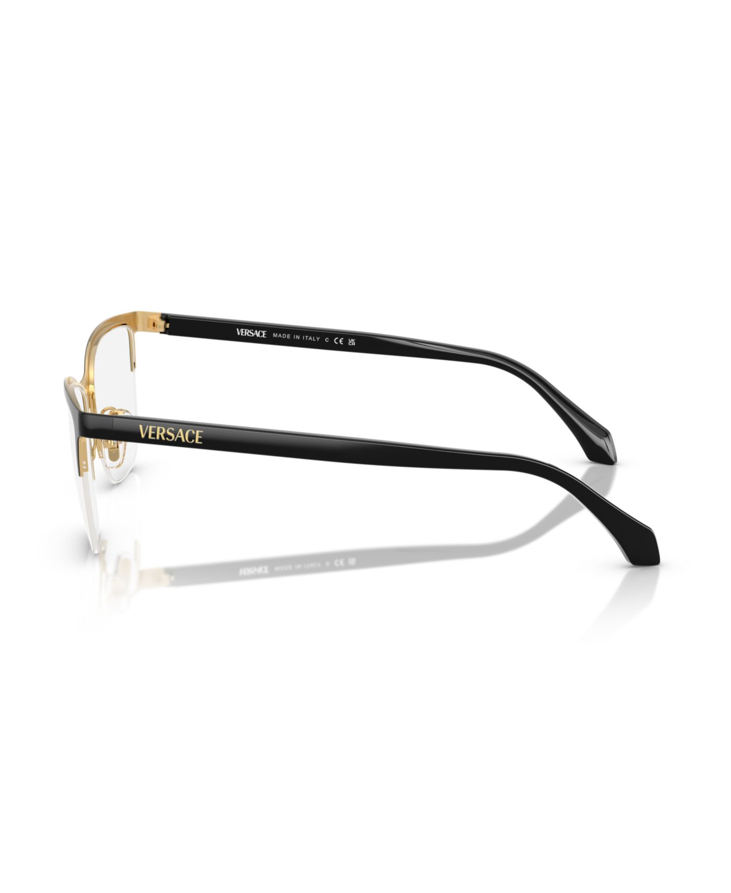 Женские очки Versace Woman Cat Eye Metal VE1304 Eyeglasses, цвет: Золотой чёрный — фото 3