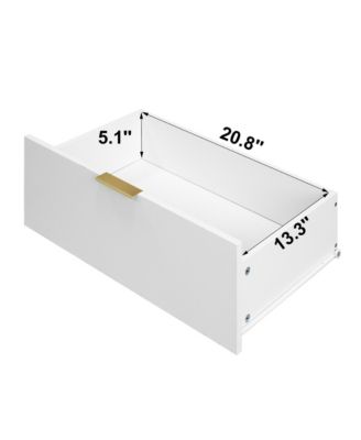 6 Drawer Dresser with Glass Front Drawers Wood for Bedroom Living Room