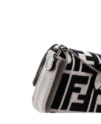 Nano Chain Baguette Charm Bag Zucca Embroidered Canvas