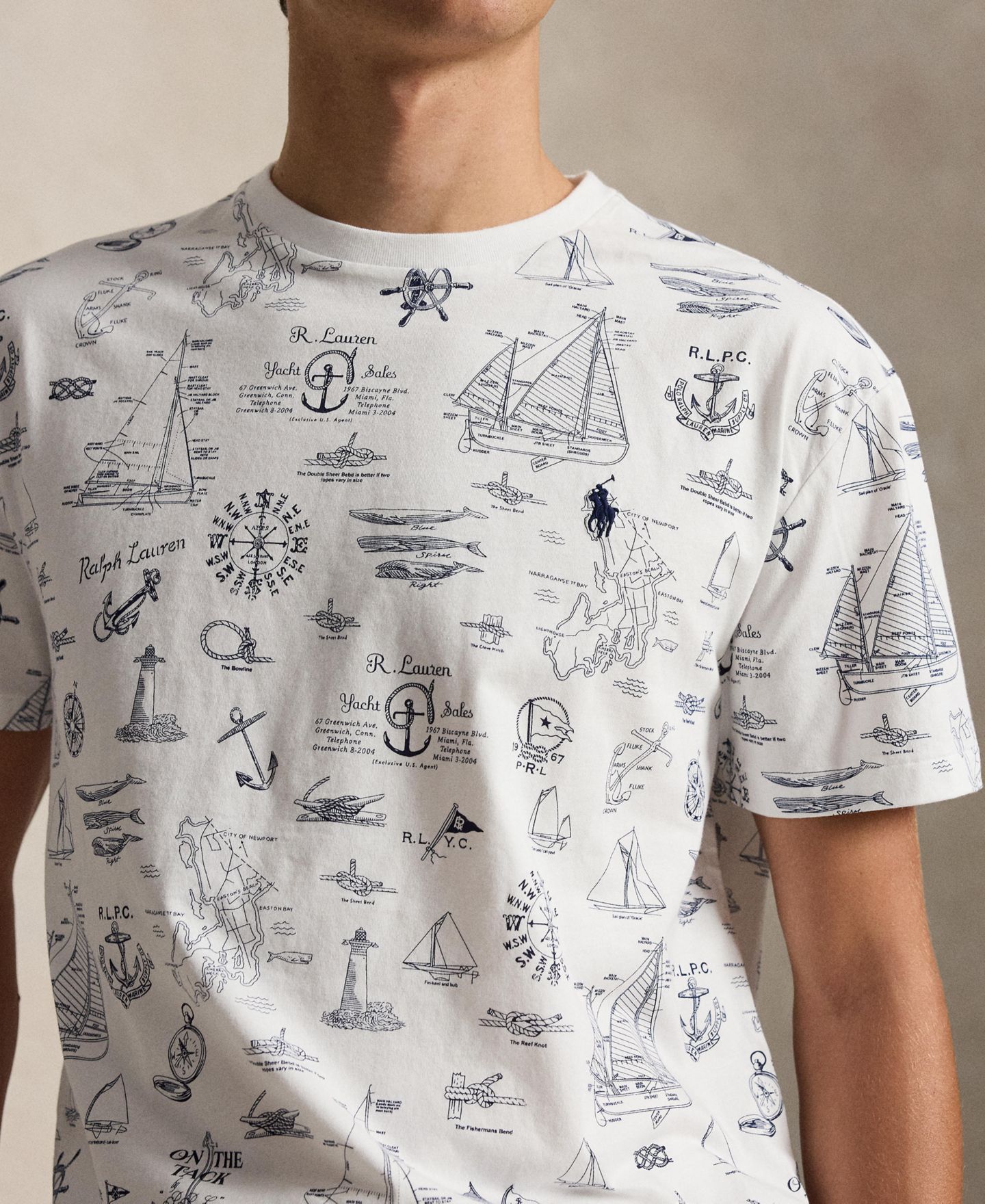 Мужская футболка Polo Ralph Lauren Short-Sleeve Printed, цвет: Белый — фото 3