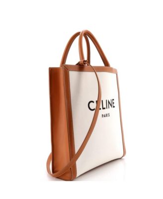Small Vertical Cabas Tote Canvas with Leather