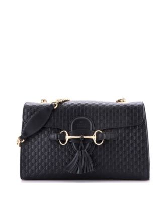Medium Emily Chain Flap Bag Microguccissima Leather