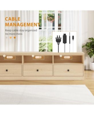 TV Stand for in TV, Entertainment Center with Storage Drawer, Mid-Century Modern TV Console with Open Shelves