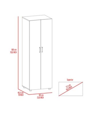 Glasgow Armoire Wengue Wood with One Cabinet Two Storage Shelves