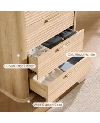 Modern 4 Drawer Dresser Finish Sturdy Construction for Bedroom Living Room Storage