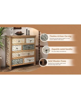 Rustic 4 Drawer Dresser Sturdy Construction for Bedroom Living Room Storage