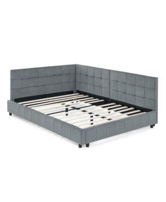 Velvet Tufted Daybed Backrest Armrest