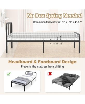 Modern Metal Bed Frame with Curved Headboard