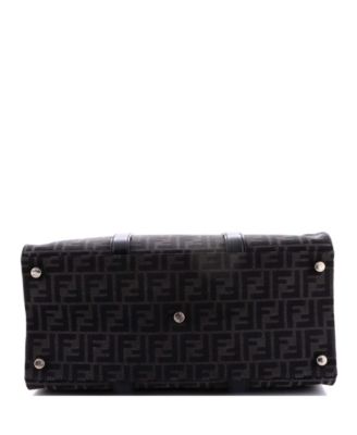 Large Convertible Open Tote Zucca Jacquard Fabric and Leather