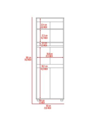 Armoire with Two Interior Shelves Metal Rod and Double Door Bedroom Storage Organizer