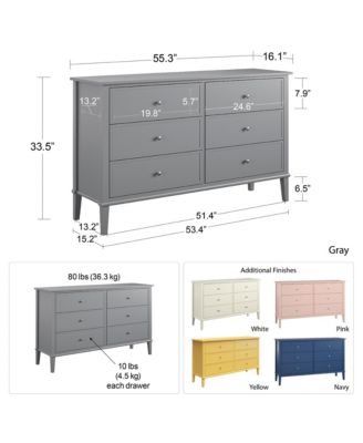 6 Drawer Modern Dresser Storage Cabinet for Closet Home Furniture with Spacious Drawers Easy Assembly Durable Buil