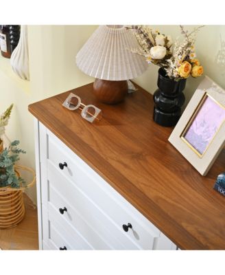 6 Drawer Classic Dresser Organizer Cabinet for Nursery Home Furniture with Spacious Drawers Easy Assembly Durable