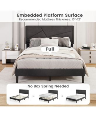 Upholstered Platform Bed Frame with High Headboard