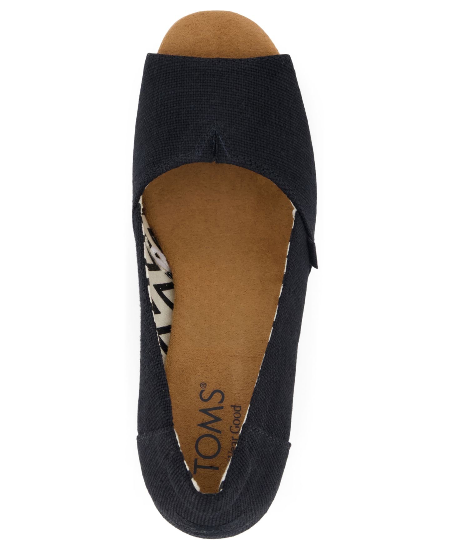 Женские сандалии TOMS Essential Slip-On Wedge, цвет: Чёрный холщовый — фото 4