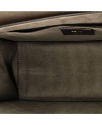 Medium Kan I F Shoulder Bag Leather with Zucca Embossed Detail