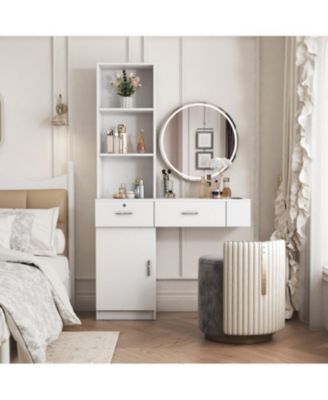 Modern 4 Drawer Dresser Particleboard Cabinet Waterproof for Bedroom Entryway Bathroom