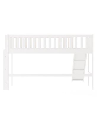 Low Loft Bed With Ladder And Slide Pine Wood MDF Construction