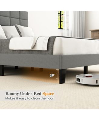 King Size Modern Linen Bed Frame with Adjustable Headboard