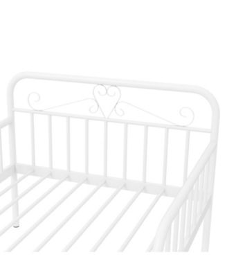 Extendable Metal Daybed with Guardrails and Armrests