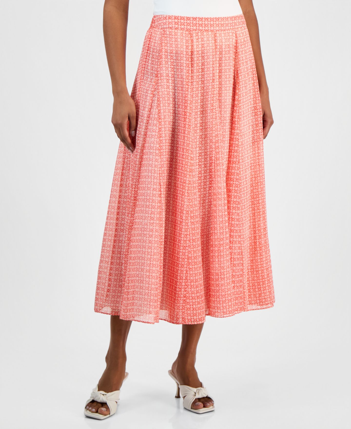 Женская юбка Vince Camuto Pull-On Pleated-Waist, цвет: Красный — фото 2