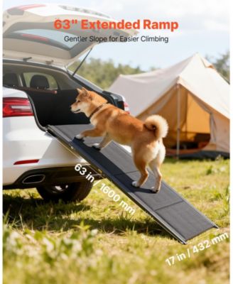 63" Folding Dog Ramp 17" Wide, Non-Slip Surface, Supports up to 250 lbs