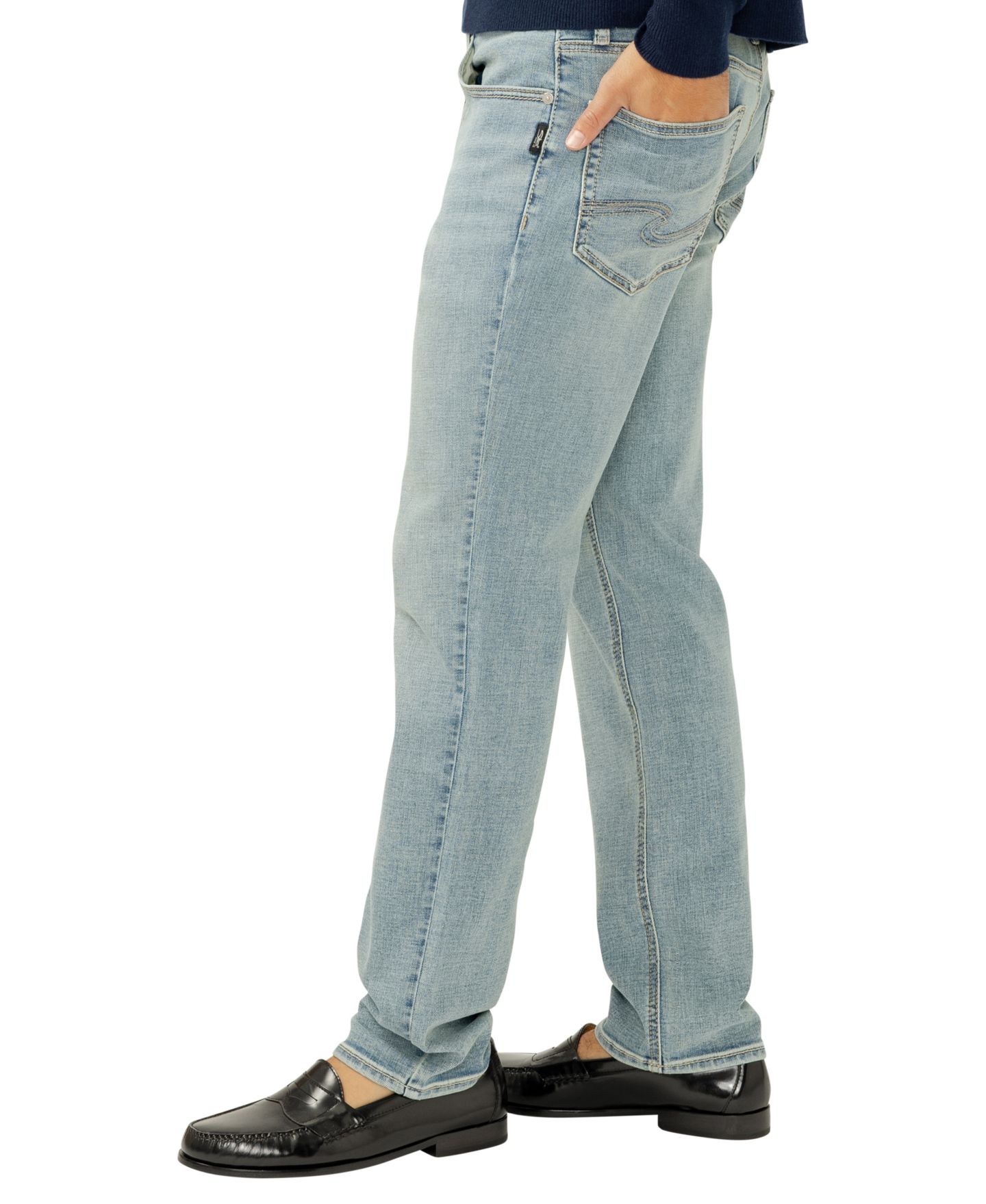 Мужские джинсы Silver Jeans Co. Eddie Slim-Fit Straight-Leg Luxe Heritage, цвет: Daytona — фото 2