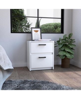 Durable Versatile Nightstand with 2 Drawers Modern Bedroom Furniture Bedside End Table