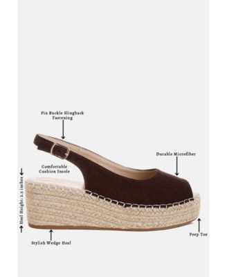 Womens Georna Peep Toe Espadrille Wedges