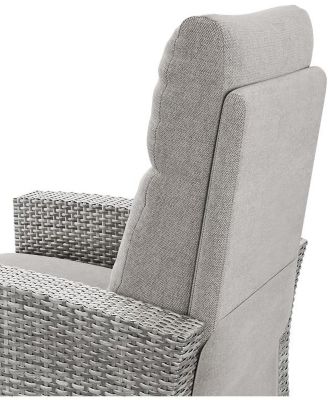 Wicker Recling Patio Chair with Independent Adjustable Back and Footrest Air Pump Lay Flat Reclining Chair Outdoor Recliner Chair
