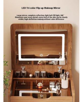 Elegant Modern Wooden Nightstand with Storage Space Finish Bedside Table for Bedroom Living Room