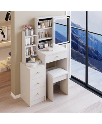 Elegant Modern Wooden Nightstand with 2 Drawers Finish Bedside Table for Bedroom Living Room