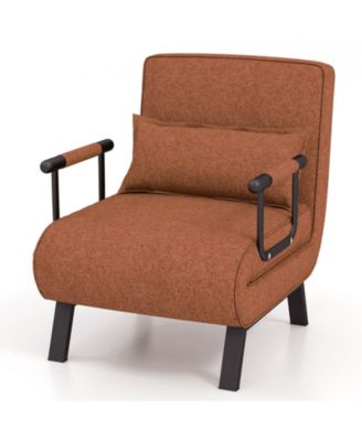 Folding 6 Position Convertible Sleeper Bed Armchair Lounge Couch with Pillow