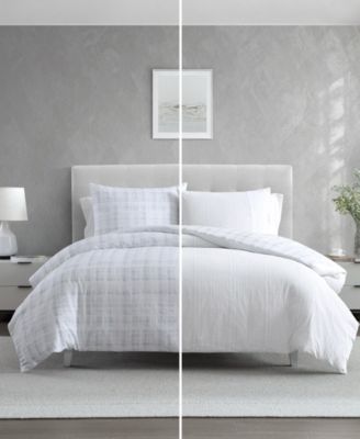 Blurred Plaid Cotton 3-Pc. Comforter Set, Queen
