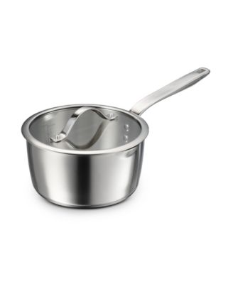 Tempo Tri-Ply Base Stainless Steel 3-Quart Sauce Pan with Glass Lid