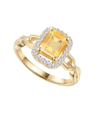 Amethyst (1-1/2 ct. t.w.) & Lab Grown White Sapphire (1/4 ct. t.w.) Ring in 14k Gold Over Sterling Silver (Also Available in Multi-Stones)