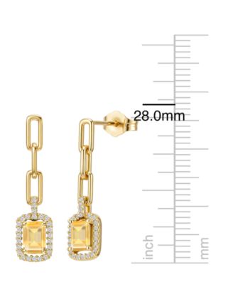 Lab Grown Ruby (1-1/3 ct. t.w.) & Lab Grown White Sapphire (1/4 ct. t.w.) Drop Earrings in 14k Gold Over Sterling Silver (Also Available in Multi-Stones)