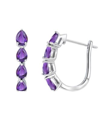 Lab Grown Emerald (1 ct. t.w.) Earrings in Sterling Silver (Also Available in Multi-Stones)