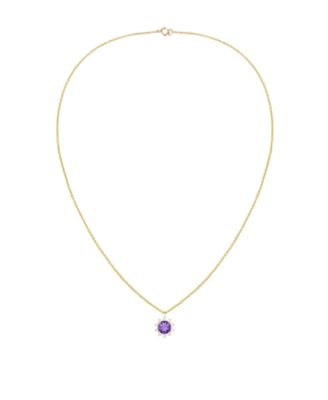 Citrine (3/4 ct. t.w.) & Lab Grown White Sapphire (1/4 ct. t.w.) Necklace in 14k Gold Over Sterling Silver (Also Available in Multi-Stones)