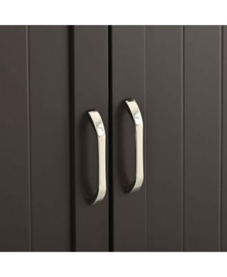 Cat Litter Box Enclosure with Hidden Plug – 2-Door Wooden Bench & Side Table, Esspresso