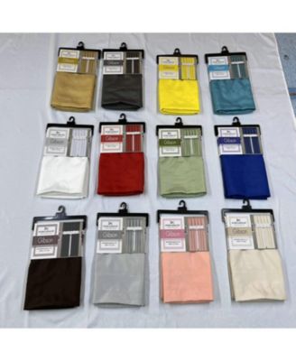 100% Polyester Gibson Solid 3 Piece Kitchen Curtains Valance and Tiers Set