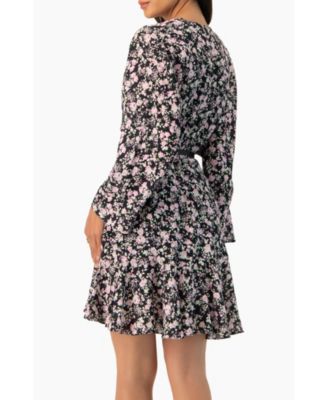 Women's Dolan Sleeve Short Floral V-Neck Dress