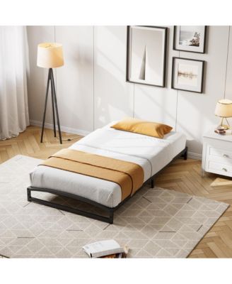 Twin 6 Inch Metal Platform Bed Frame - Steel Slats No Box Spring