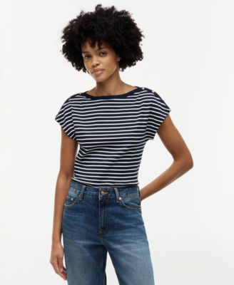 Women's Cap-Sleeve Boat Neck T-Shirt