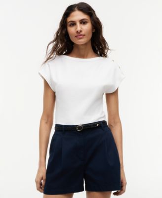 Women's Cap-Sleeve Boat Neck T-Shirt