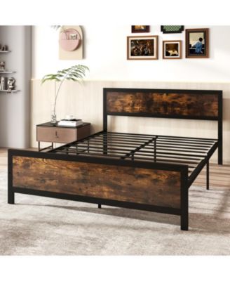 Metal Bed Frame with Headboard and Footboard