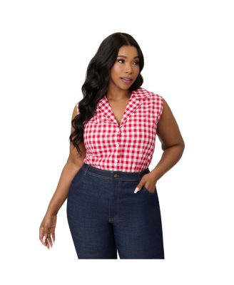 Plus Size 1950s Commuter Set Collar Blouse