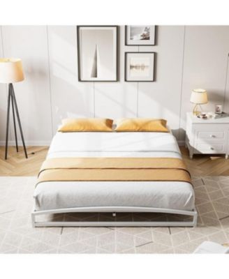 6 Inch Metal Platform Bed Frame - Steel Slats Low Profile No Box Spring