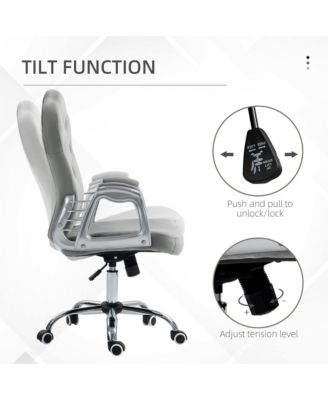 Home Office Chair Velvet Computer Chair Button Tufted with Swivel Wheels